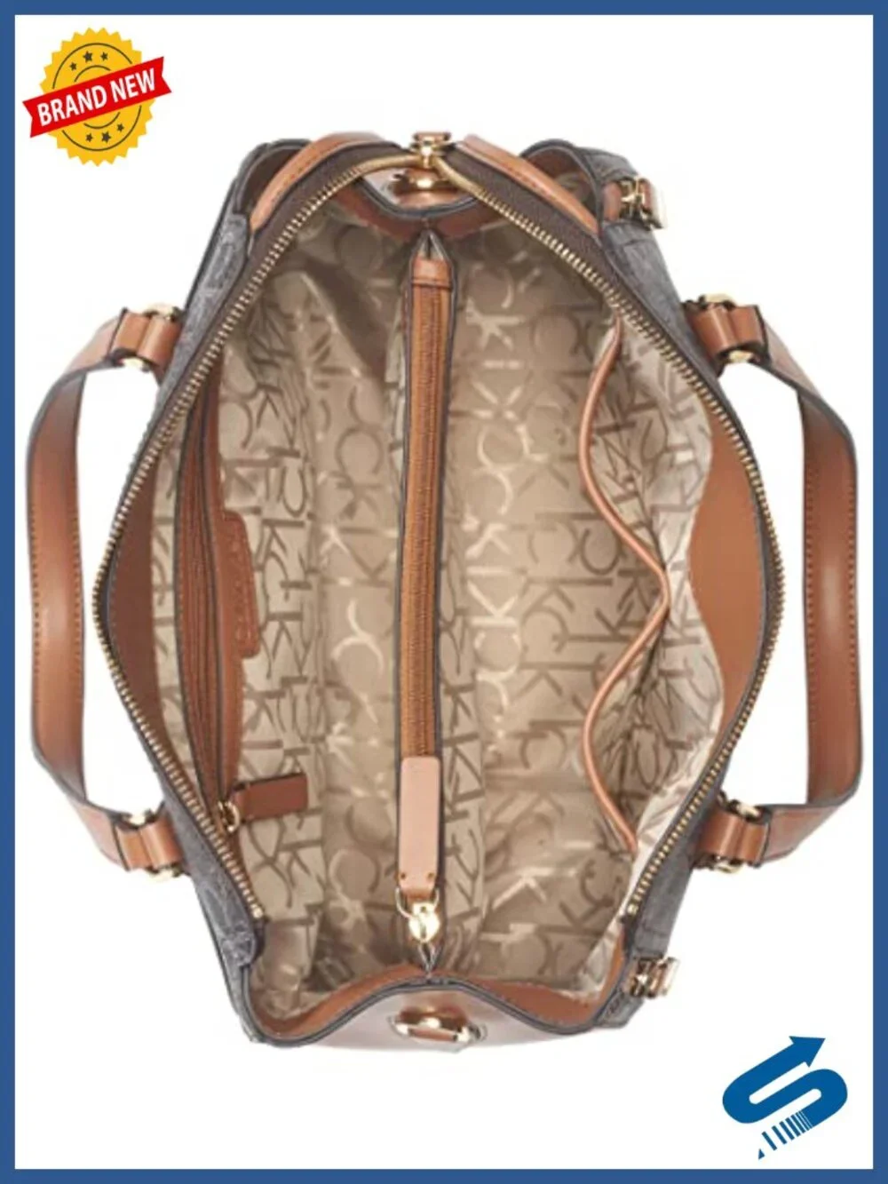 Vegan Leather Satchel Bag with Pockets, Adjustable Crossbody Strap, Zipper